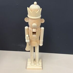 Make Market 14 inch Natural Wood King Nutcracker Figurine diy pinewood new